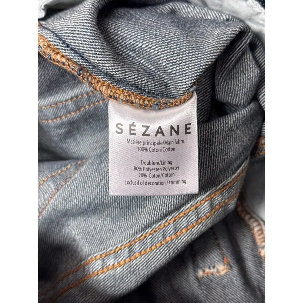 New Sezane Jeans 25 Womens Mid Rise Ankle Skinny Leg Raw Hem Medium Wash